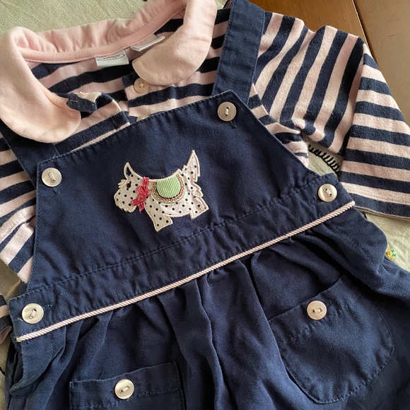 Talbots Kids 🎀Adorable🎀Scottie Dog Jumper & Long Sleeved Dress Bundle Sz 9-12m - Picture 1 of 8